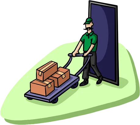 Warehouse worker moving packaged goods